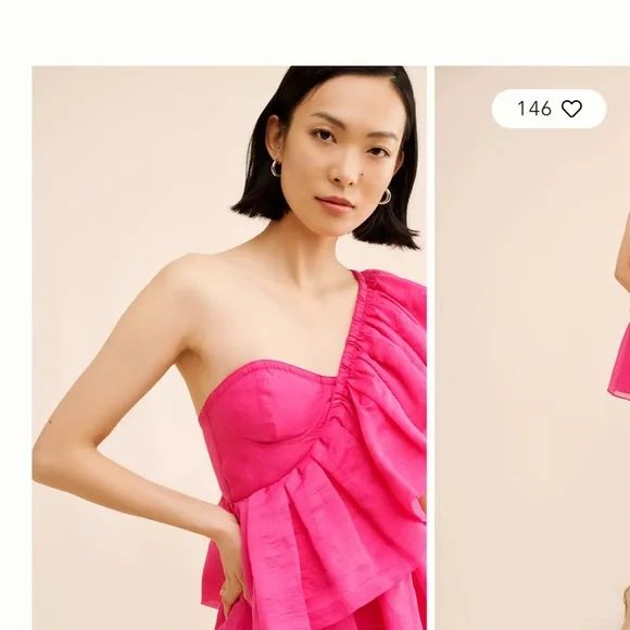 IF BY SEA RUFFLED SASH MINI DRESS Anthropologie - Picture 2 of 6